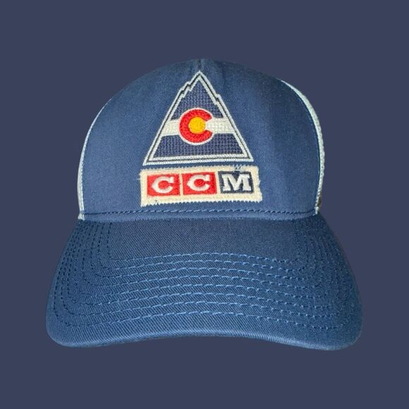 2015 CCM Reebok Center Ice Colorado Rockies Classic SnapBack Navy Trucker Hat - Picture 8 of 8